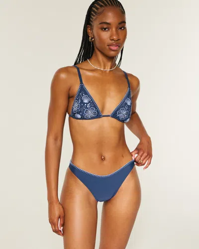Hollister Stitched High-leg Cheekiest Bikini Bottom In Blue