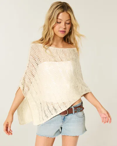 Hollister Stitchy Textured Poncho In Brown
