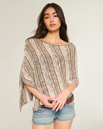 Hollister Stitchy Textured Poncho In Multi