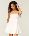 Hollister Strapless Crochet-style Bodice Babydoll Mini Dress