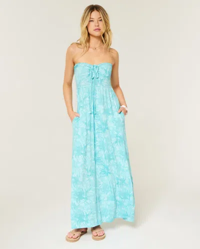 Hollister Strapless Knit Maxi Skirt In Blue