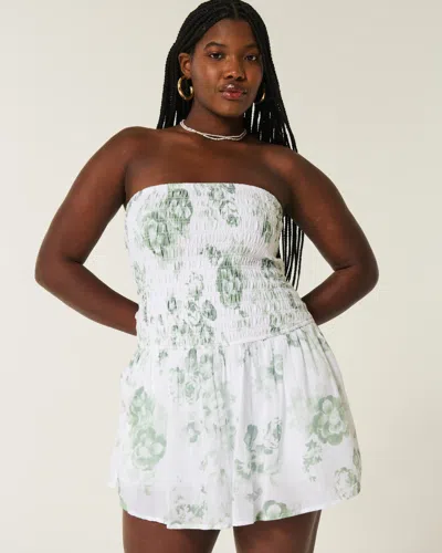 Hollister Strapless Smocked Bodice Mini Dress