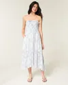 Hollister Strapless Smocked Maxi Dress In White