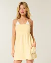 Hollister Strapless Terry Mini Dress In Yellow