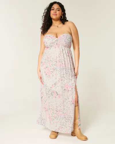 Hollister Strapless Twist Bust Maxi Dress In Multi