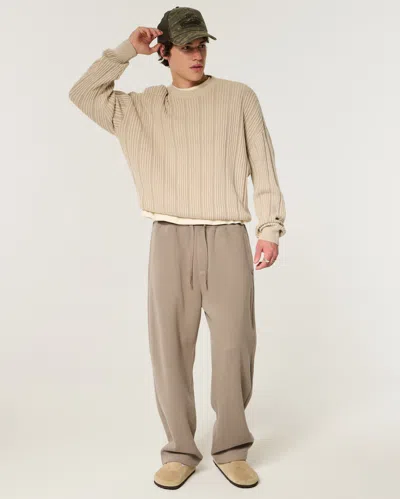 Hollister Stud Detail Baggy Sweatpants In Brown