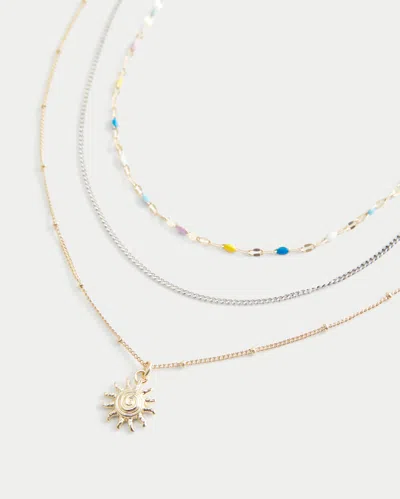 Hollister Sun Necklace 3-pack In Gold