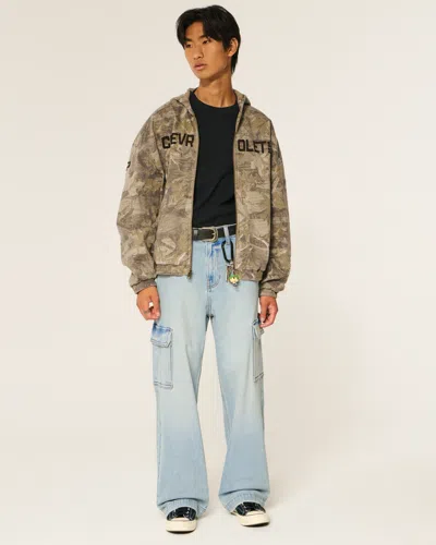 Hollister Super Baggy Cargo Jeans In Blue