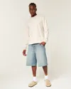 Hollister Super Baggy Jean Shorts In Medium