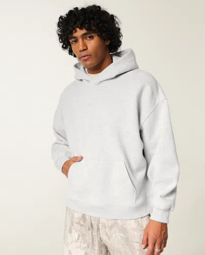 Hollister Super Boxy Logo Hoodie In Gray