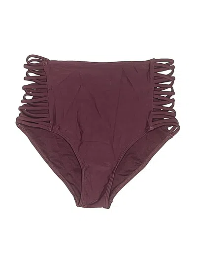 Pre-owned Hollister Swimsuit Bottoms In Burgundy