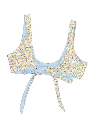 Pre-owned Hollister Swimsuit Top Blue Floral Pattern Swimwear