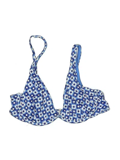 Pre-owned Hollister Swimsuit Top Blue Polka Dots Pattern Swimwear