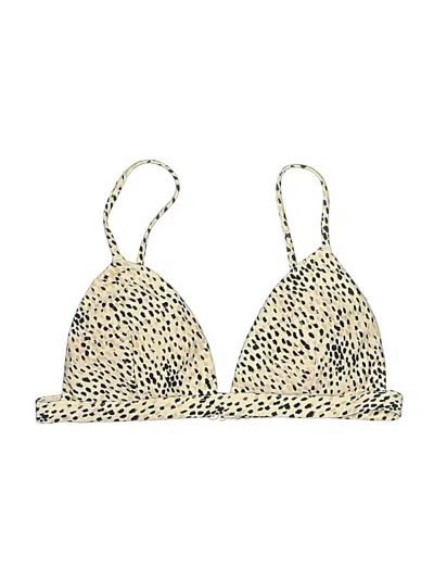 Pre-owned Hollister Swimsuit Top Gold Animal Print Pattern Swimwear