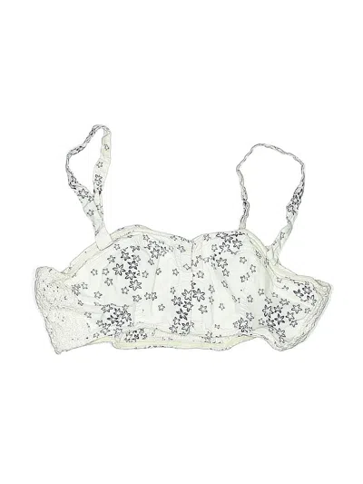 Pre-owned Hollister Swimsuit Top Ivory Stars Pattern Swimwear In White