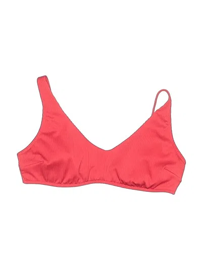 Pre-owned Hollister Swimsuit Top Red Solid Pattern Swimwear