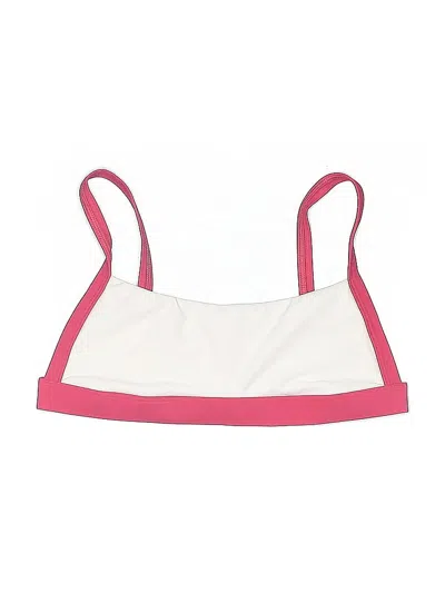 Pre-owned Hollister Swimsuit Top White Color Block Pattern Swimwear