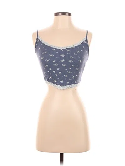 Pre-owned Hollister Tank Top Blue Strapless Neckline Tops