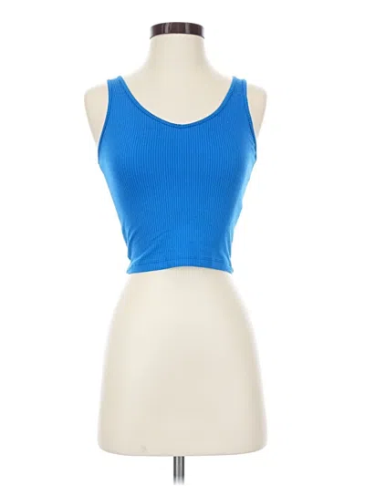 Pre-owned Hollister Tank Top Blue Strapless Neckline Tops