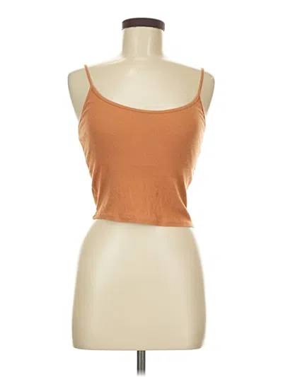 Pre-owned Hollister Tank Top Brown Strapless Neckline Tops