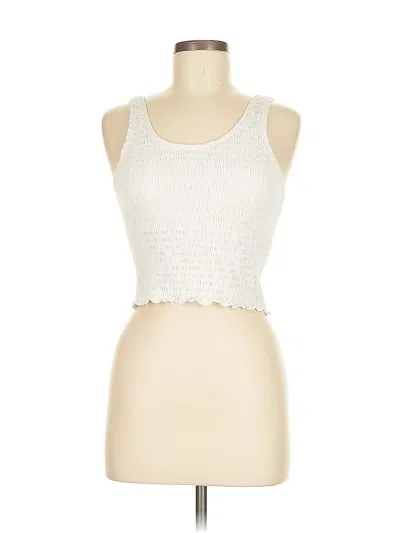 Pre-owned Hollister Tank Top Ivory Halter Neckline Tops In White