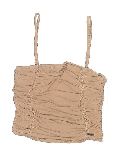 Pre-owned Hollister Tank Top Tan Halter Neckline Tops In Brown