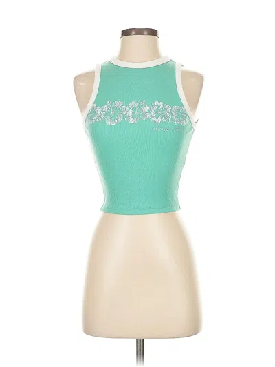 Pre-owned Hollister Tank Top Teal Halter Neckline Tops In Blue