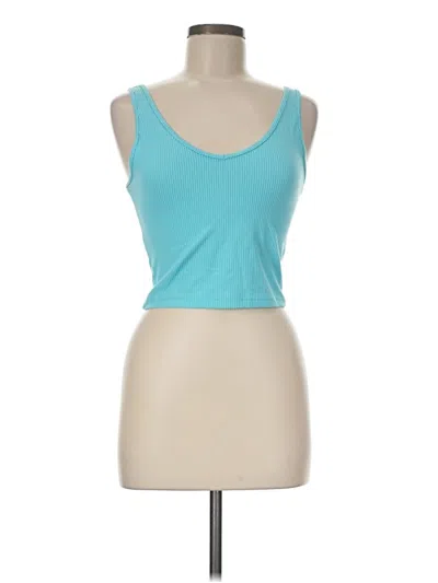Pre-owned Hollister Tank Top Teal Strapless Neckline Tops