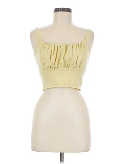Pre-owned Hollister Tank Top Yellow Strapless Neckline Tops