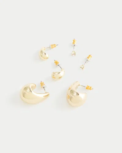 Hollister Teardrop Earring 3-pack In Gold 3 Pk