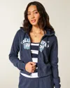 Hollister Terry Logo Graphic Zip-up Hoodie In Blue