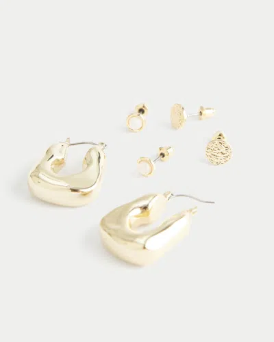 Hollister Textural Earring 3-pack In Gold 3 Pk