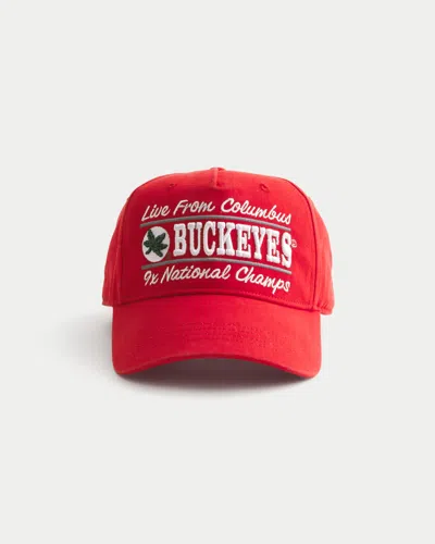 Hollister The Ohio State University Buckeyes Graphic Hat In Red