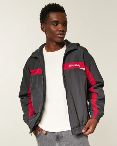 Hollister The Ohio State University Graphic Windbreaker Jacket In Animal Print