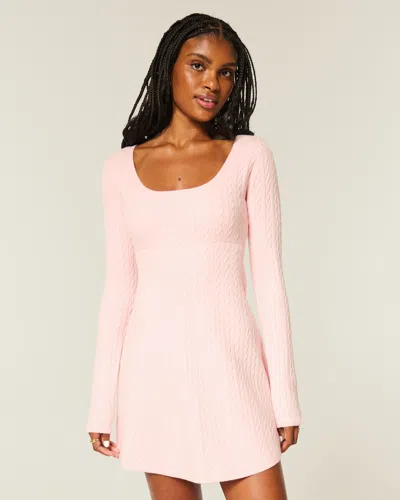 Hollister Tie Back Babydoll Sweater Mini Dress