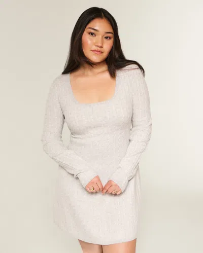 Hollister Tie Back Babydoll Sweater Mini Dress