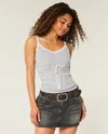 Hollister Tie-front Sweater Tank In Gray