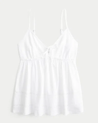 Hollister Tie-front Babydoll Top In White