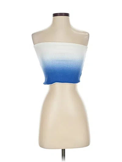 Pre-owned Hollister Tube Top Blue Strapless Neckline Tops