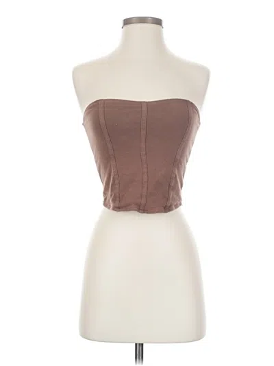 Pre-owned Hollister Tube Top Brown Strapless Neckline Tops