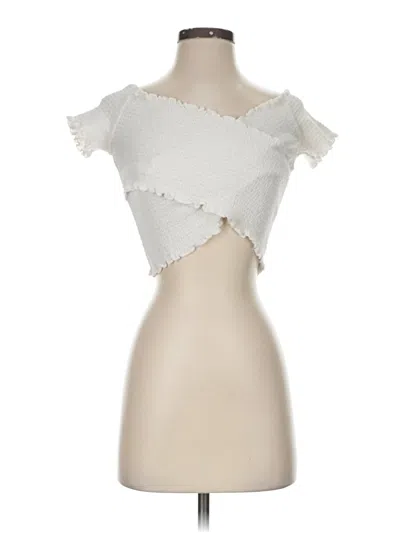 Pre-owned Hollister Tube Top Ivory Strapless Neckline Tops In White