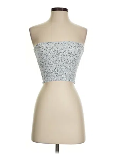 Pre-owned Hollister Tube Top Silver Strapless Neckline Tops