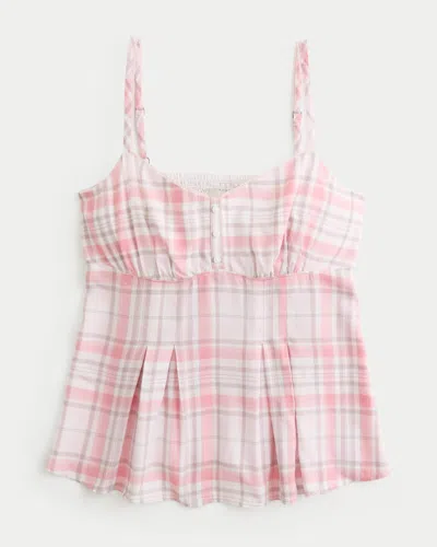 Hollister Tunic Babydoll Top In Light Pink