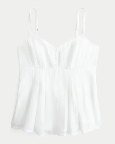 Hollister Tunic Babydoll Top In White