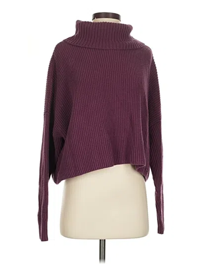 Pre-owned Hollister Turtleneck Sweater In Burgundy