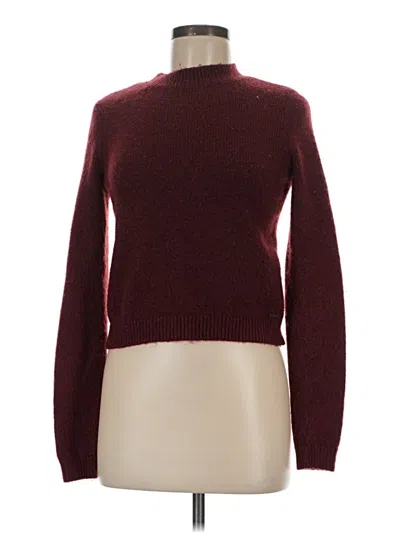 Pre-owned Hollister Turtleneck Sweater In Burgundy