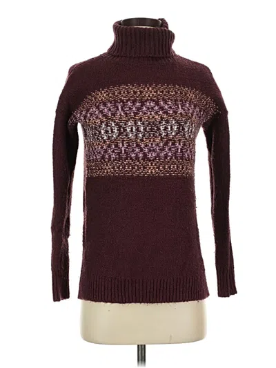 Pre-owned Hollister Turtleneck Sweater In Burgundy