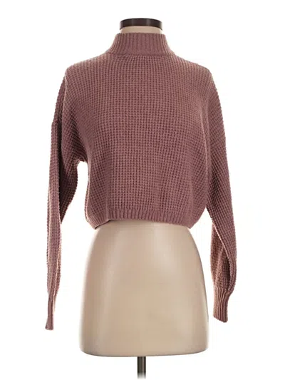 Pre-owned Hollister Turtleneck Sweater In Burgundy