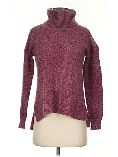 Pre-owned Hollister Turtleneck Sweater In Burgundy