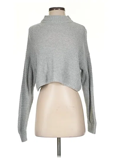 Pre-owned Hollister Turtleneck Sweater In Gray
